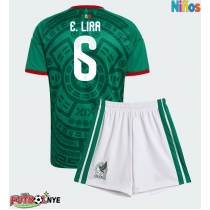 Camiseta México Erik Lira #6 Primera Equipación para niños Mundial 2026 manga corta (+ pantalones cortos)
